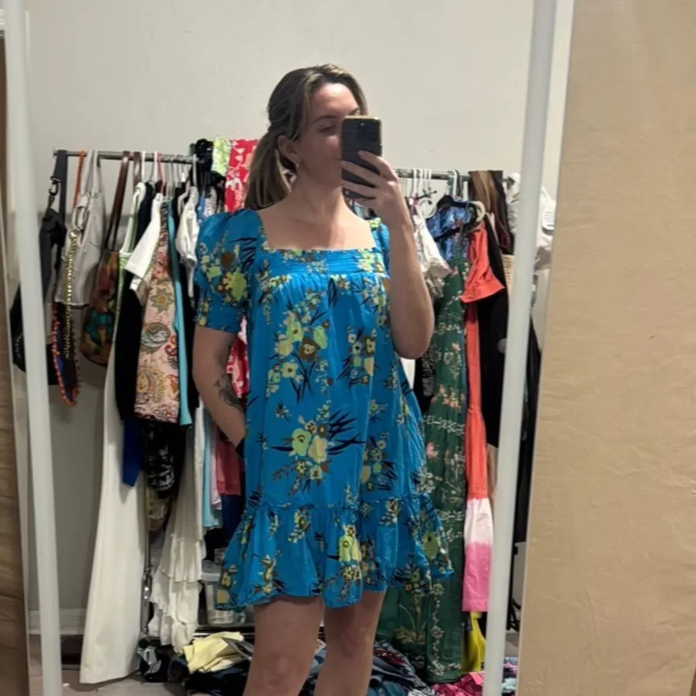 Tory Burch Printed Smocked Mini Dress